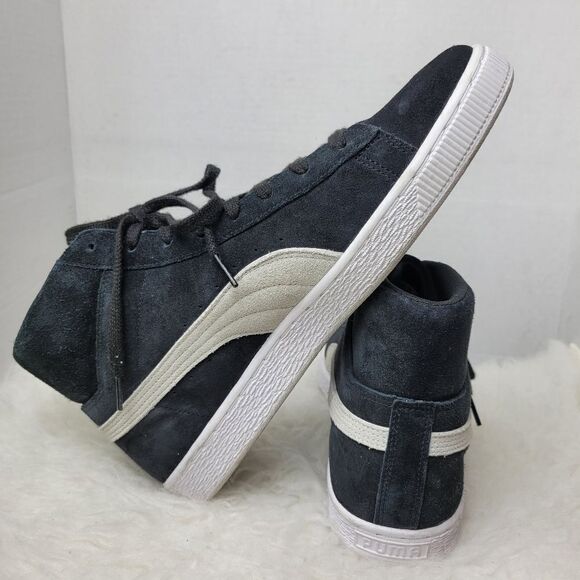 Puma Suede Classic Mid XXI Black w White Logo Sneaker Style 38020501 Size 11.5 - Picture 5 of 9